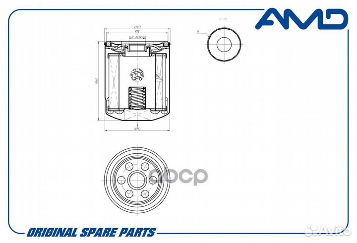 Фильтр масляный mazda Mazda 3 BK, BL 2004- Mazda 6