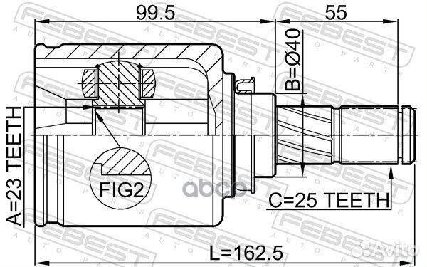 ШРУС nissan pulsar N15 1995.01-2000.08 JP вну