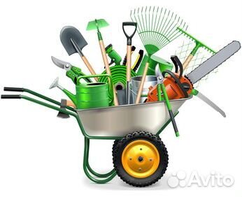 Поливочный шланг и садовый инвентарь