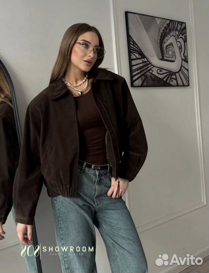 Замшевый бомбер корея