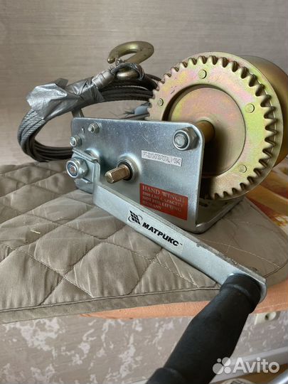 Лебедка барабанная matrix тяга-0,8 т шестеренчатая