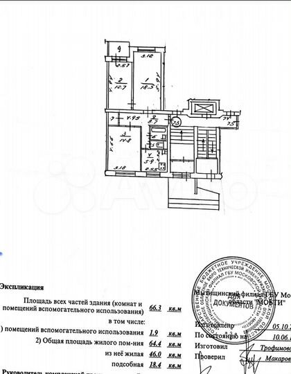 3-к. квартира, 65 м², 1/9 эт.