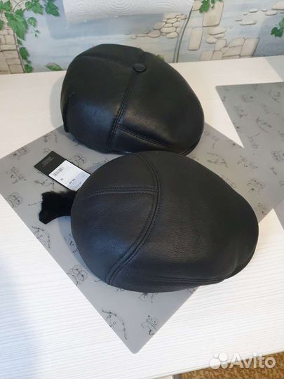 Мужская зимняя шапка, р.57,натур.кожа и мех