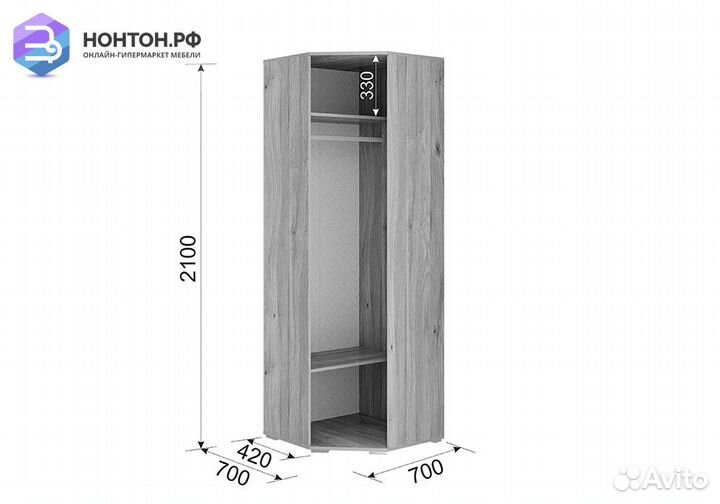 Шкаф угловой Лайк 09.01 дуб мария / изумруд