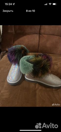 Угги натуральная кожа натуральный мех р.39-40