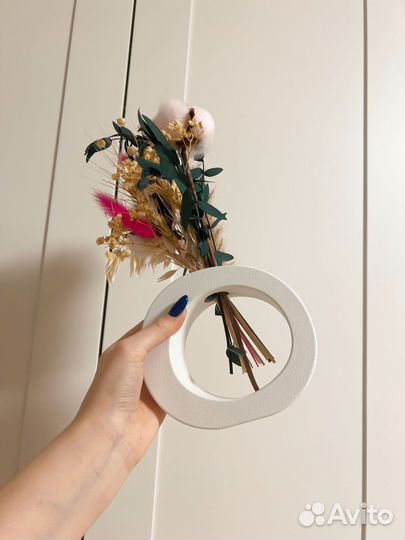 Цветочная композиция с сухоцветами декор