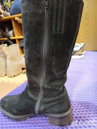 Сапоги натральная замша, мех овчина