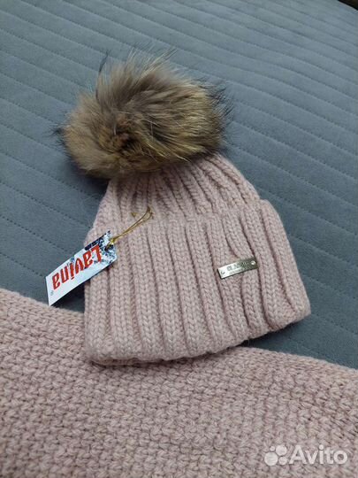 Комплект шапка и снуд зимний