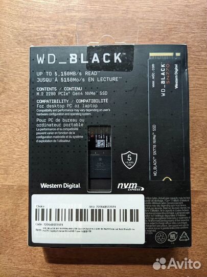 WD Black SN770 1Tb SSD (M.2 NVMe PCI-E 4.0) Новый