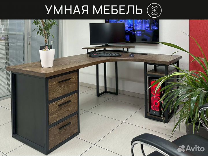 Компьютерный стол лофт Hitechwood