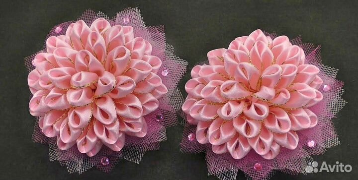 Солнечные, школьные бантики - ручной работы