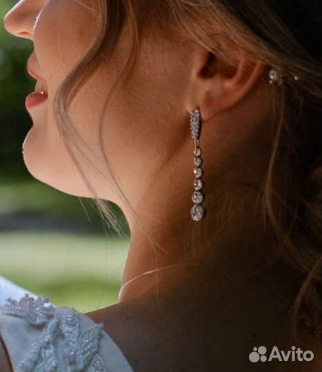 Свадебная бижутерия/серьги/подвеска на леске