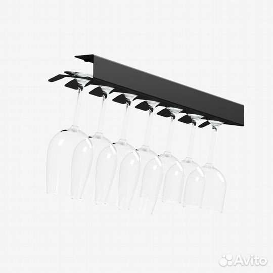 Подвесной держатель для бокалов, 7 пред., черный