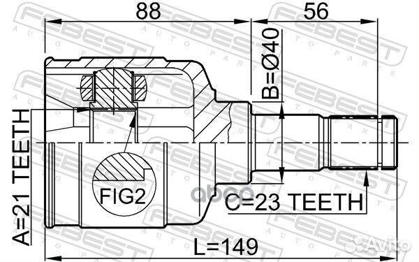 ШРУС внутренний левый 21X40X23 ford focus 03- 2