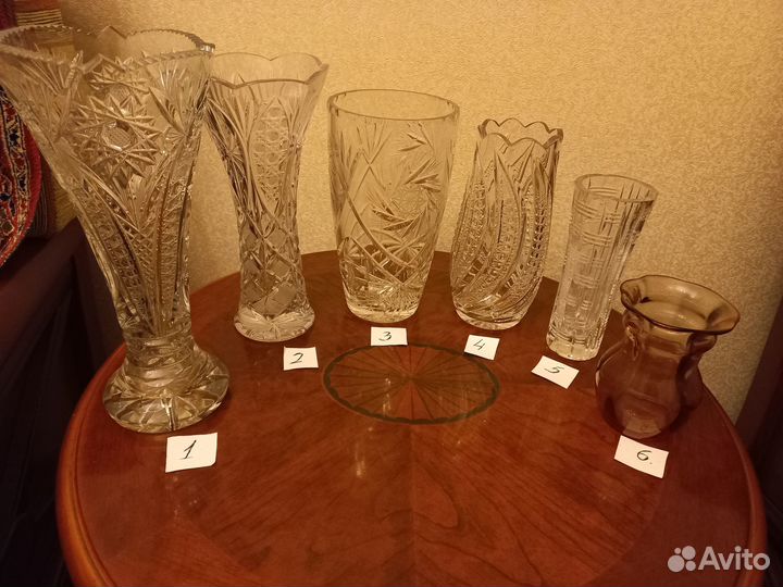Хрустальные вазы для цветов СССР