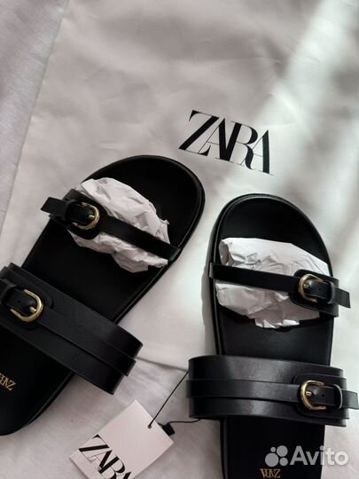 Сандалии Zara черные и коричневые