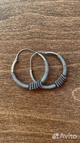 Серьги серебро этника бохо