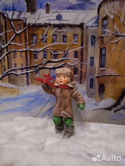 Ватная ёлочная игрушка 