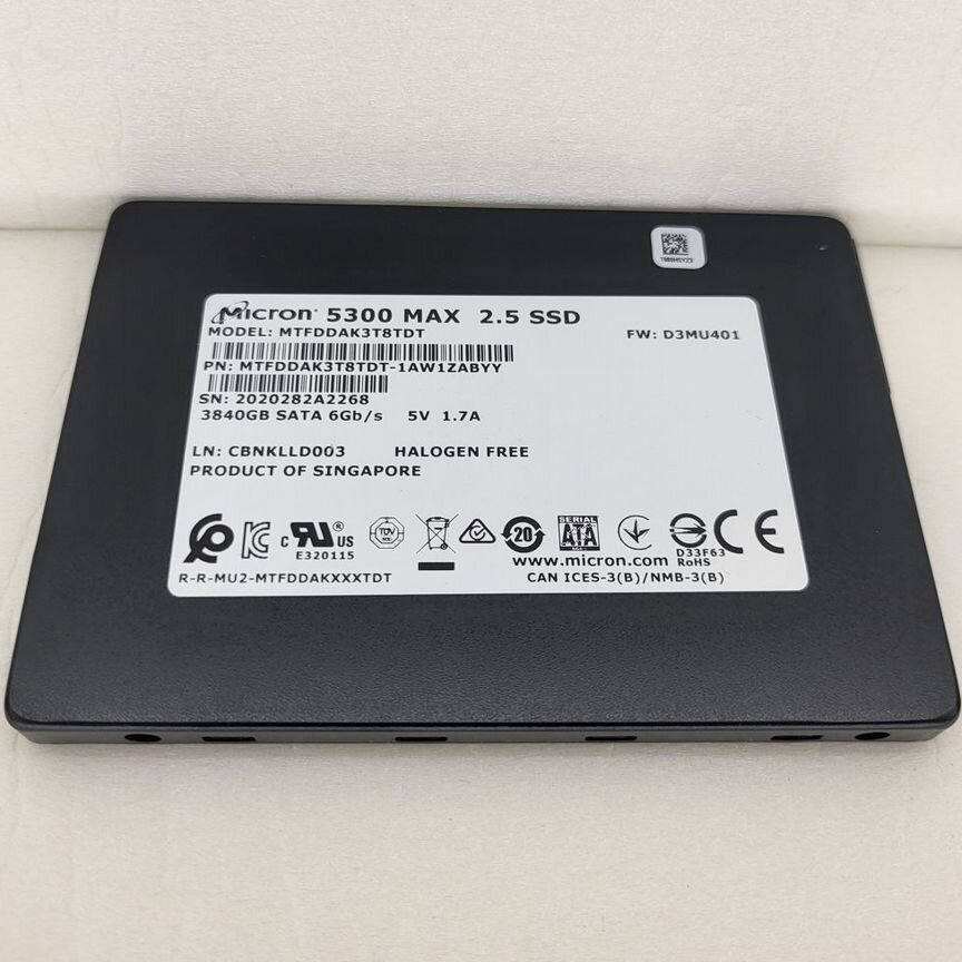 [MTFDDAK3T8TDT-1AW1ZABY] Ssd Micron 5300 Max 3.84 Тб Mtfddak3t8tdt-1aw1zaby