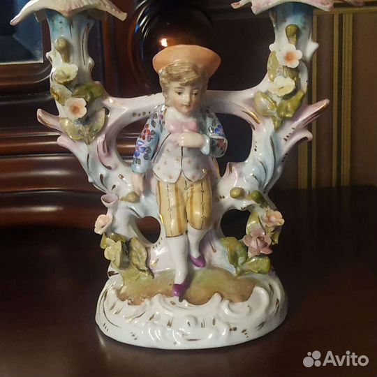 Антикварные фарфоровые подсвечники Германия 19 век