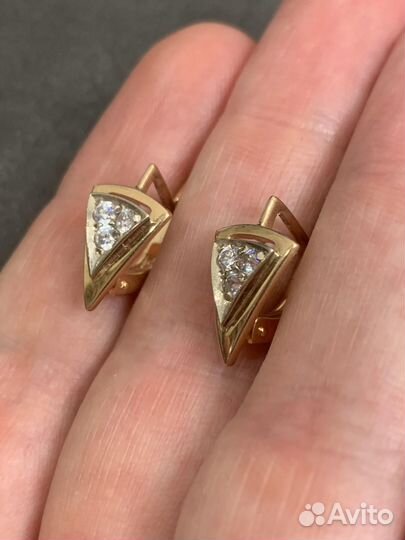 Серьги золотые 585 пробы СССР