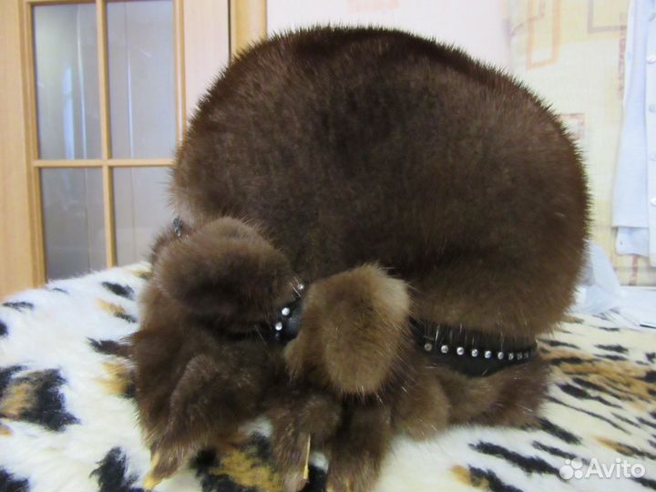 Зимняя норковая шапка