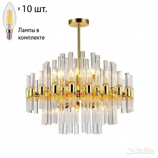 Подвесная люстра с лампочками Favourite Сelebratio 2205-10P+Lamps E14 Свеча
