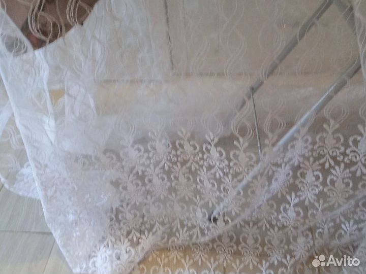 Тюль с кордовой вышивкой Турция, новый