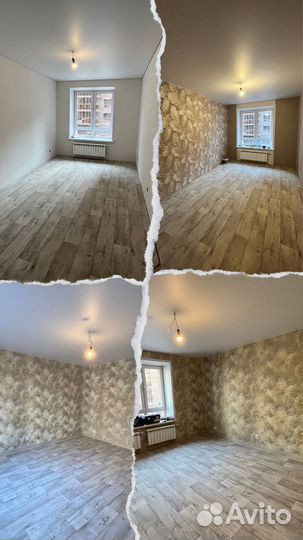 Поклейка обоев/линолеум, ламинат, кварц винил