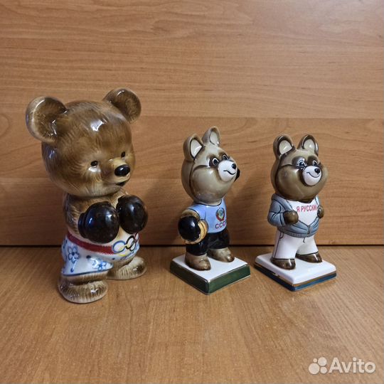 Статуэтка Мишка Олимпийский Бокс Футбол Я русский