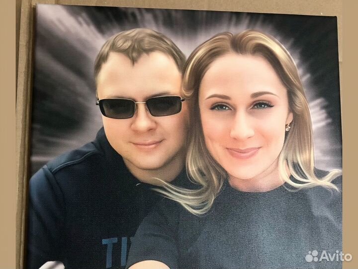 Портрет по фото на холсте