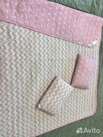 Двустороннее стеганное детское покрывало