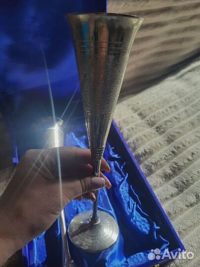 Фужеры, покрытие - серебро, в велюровом кейсе