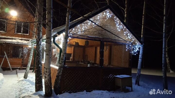 Гирлянда, новогоднее оформление домов и территории