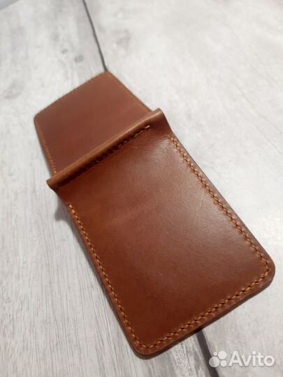 Зажим, Держатель для купюр натуральная кожа