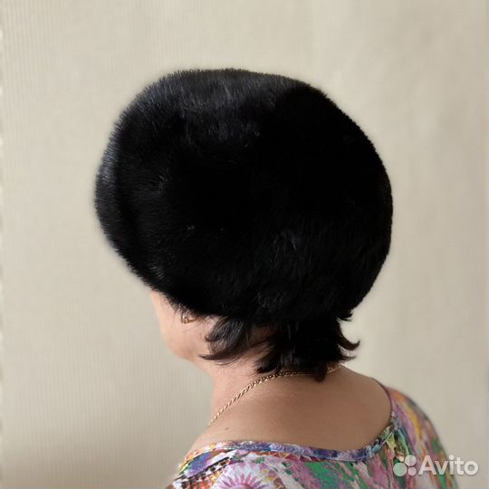 Норковая женская шапка,беретка