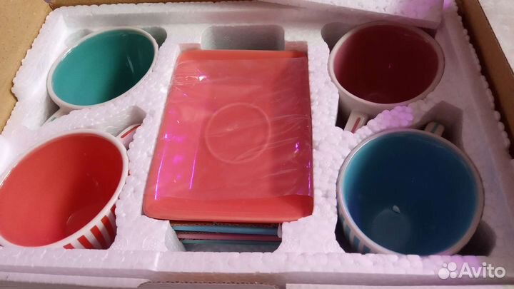 Керамический кофейный набор на 4 персоны