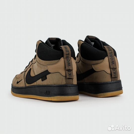 Nike Air Force 1 Mid Brown / Black with Fur
