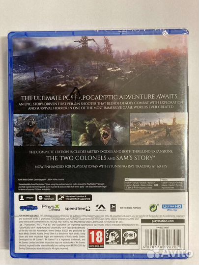 PS5 диск Метро: Исход. Полное издание,новый,в упак