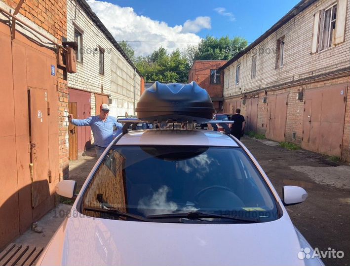 Автобокс 410 л черный+поперечины в подарок