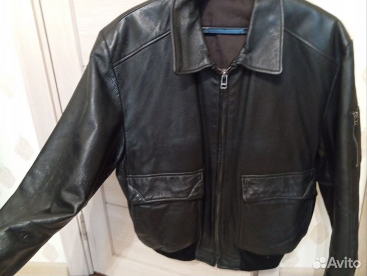 Кожаная куртка мужская 50 52 весна осень