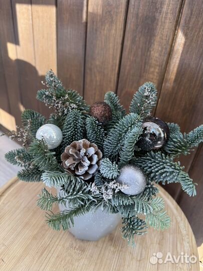 Букет новогодний нобилис ель