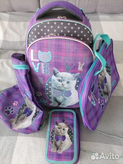 Рюкзак детский с папкой, пеналом, мешком