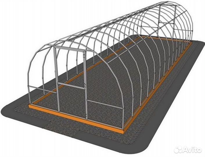 Теплица каркас Арочная+добор 25*25 профиль, шаг 0,65 м