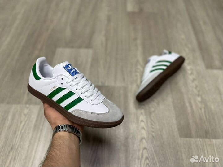 Кроссовки Adidas Samba White Green (36-45)