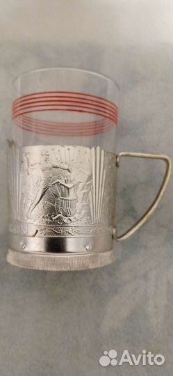 Антиквариат Подстаканник со стаканом + посуда