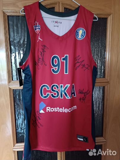 Баскетбольная майка Jordan цска Швед 91 автограф
