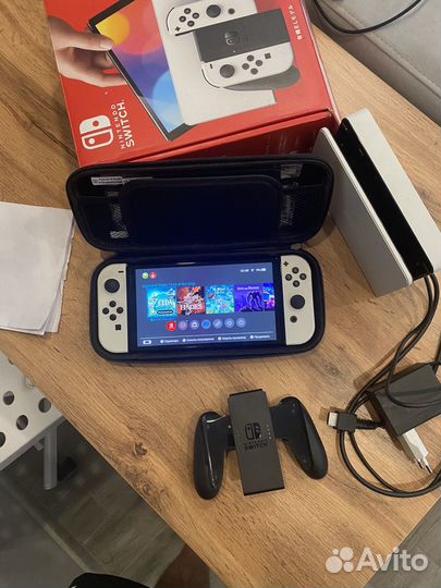 Nintendo Switch oled с играми 64gb