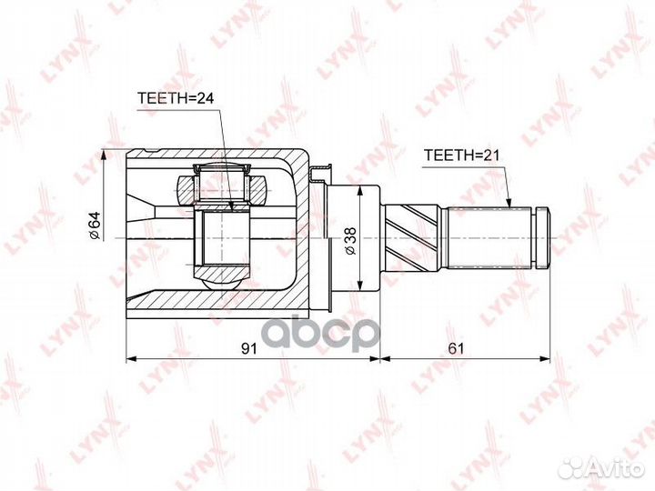 ШРУС внутренний задний к-кт Nissan X-Trail (T31)