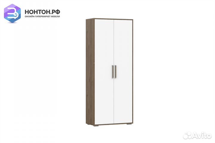 Шкаф двухстворчатый Гарвард гикори темный / белый
